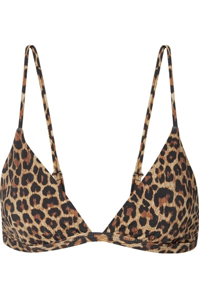 Anemone Leopard-print Bikini Top In Leopard Print