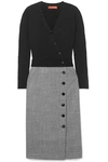 ALTUZARRA STAMFORD WOOL AND PRINCE OF WALES CHECKED WOOL-BLEND DRESS