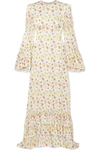 THE VAMPIRE'S WIFE TIERED FLORAL-PRINT CREPE MAXI DRESS