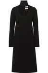 Bottega Veneta Wool-blend Turtleneck Midi Dress In Black
