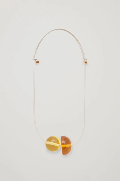 Cos Glass Bead Statement Necklace In Yellow