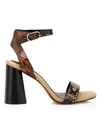 JOIE Odeum Snakeskin-Embossed Leather Sandals