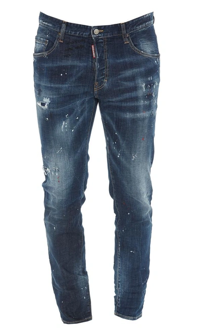 Dsquared2 Distressed Jeans In Blue