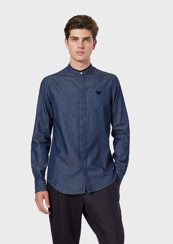 Emporio Armani Casual Shirts - Item 38859192 In Blue | ModeSens