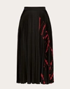 VALENTINO VALENTINO VLTN GRID PLEATED JERSEY SKIRT