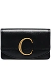 CHLOÉ Black leather C wallet