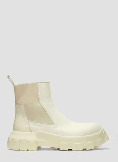 Rick Owens Bozo Tractor Beetle Boots In White