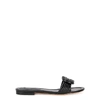 ALEXANDRE BIRMAN Vicky black leather sliders