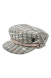 MAISON MICHEL ABBY METALLIC TWEED BAKER BOY CAP,2213028001