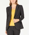 ANNE KLEIN MICRO-DOT PIPING-TRIM BLAZER