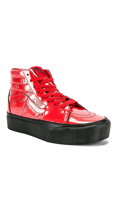 Vans X Bowie Sk8-hi Platform 2.0 Sneaker In Red & Black