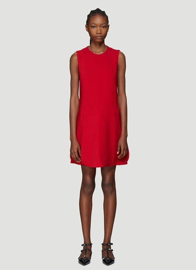 Valentino Petal Hem Dress In Red