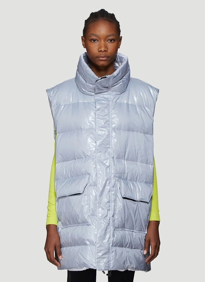 Ben Taverniti Unravel Project High Shine Padded Gilet In Grey