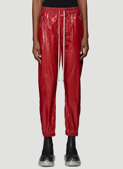 Rick Owens Track Pants Pants In Red Tech/synthetic In Rosso