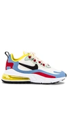 Nike Air Max 270 React Felt And Ripstop Sneakers In Yellow, Light Blue, Red & Black