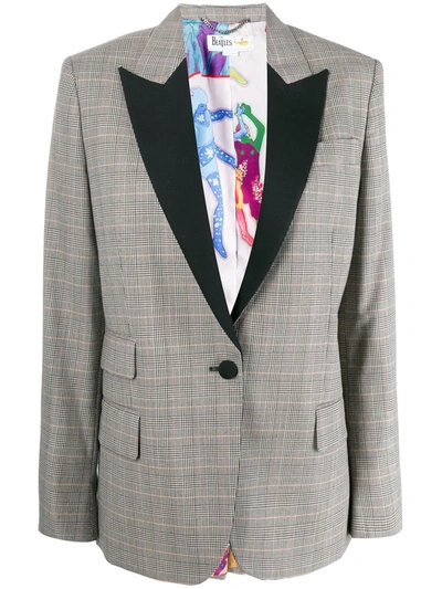 Stella Mccartney Prince Of Wales Tuxedo Jacket With Lucy In The Sky Lining In Black