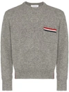 THOM BROWNE STRIPE-DETAIL JUMPER