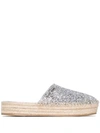 MIU MIU SLIP-ON GLITTER ESPADRILLES