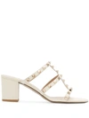 Valentino Garavani Rockstud Sandals In Light Ivory