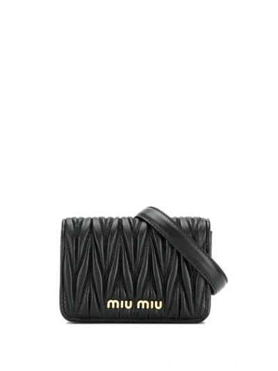 Miu Miu Logo Plaque Belt Bag In Black