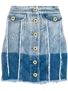 VERSACE JEANS COUTURE TWO-TONE DENIM SKIRT