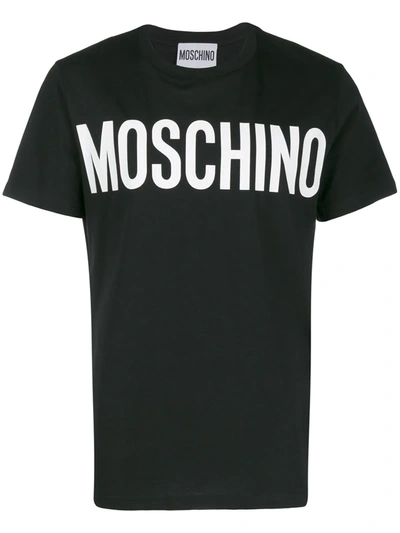 Moschino Logo Print T-shirt In Black
