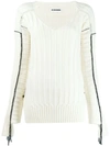 JIL SANDER V-NECK RIBBED JUMPER