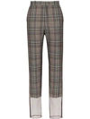 Y/PROJECT MESH-TRIMMED CHECKED TROUSERS