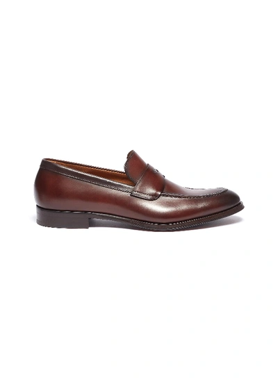 Antonio Maurizi Leather Penny Loafers In Brown