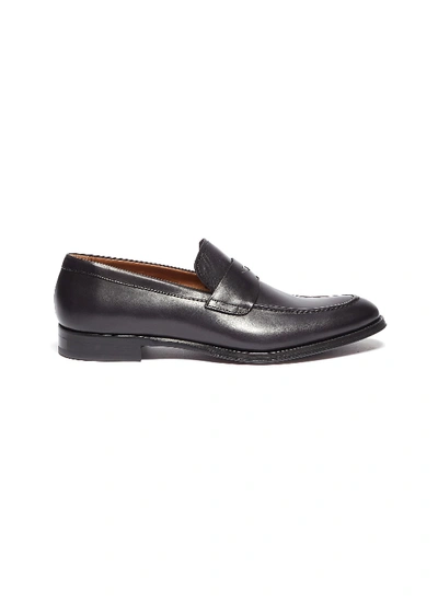 Antonio Maurizi Leather Penny Loafers In Black
