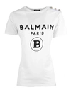 BALMAIN WHITE COTTON T-SHIRT,11001069