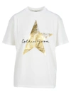 Golden Goose Golden T-shirt In White + Gold Print