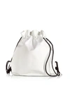 MM6 MAISON MARGIELA MM6 MAISON MARTIN MARGIELA WHITE DRAWSTRING BACKPACK W/ METAL HANDLE,11001954