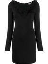 RED VALENTINO MESH INSERT FITTED DRESS