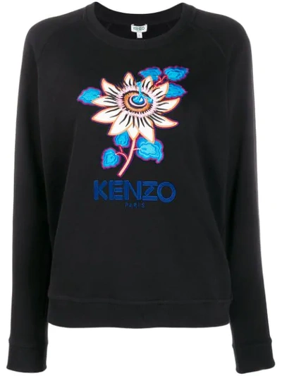 Kenzo Passion Flower Sweatshirt In Black