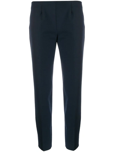 Piazza Sempione Tailored Stretch-cotton Cropped Trousers In Navy