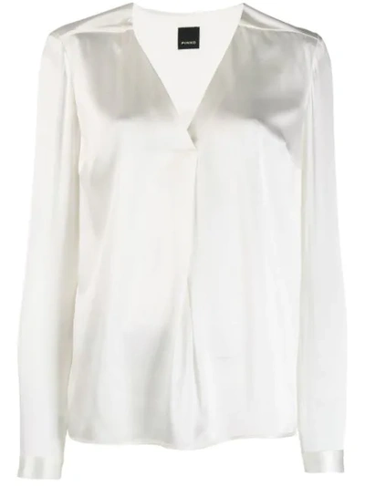 Pinko Bluse Mit V-ausschnitt In White
