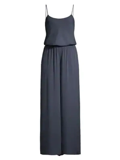 Theory Ribbed Spaghetti Strap Jumpsuit In Blue Grey