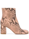 RED VALENTINO RED(V) SNAKE PRINT BOOTS