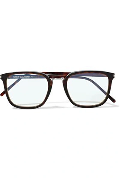 Saint Laurent Woman Square-frame Tortoiseshell Acetate Optical Glasses Animal Print