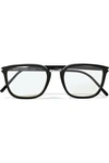 SAINT LAURENT SQUARE-FRAME TORTOISESHELL ACETATE OPTICAL GLASSES,3074457345620702301