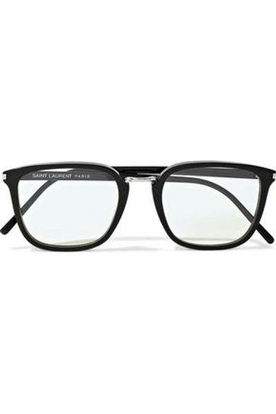 Saint Laurent Square-frame Tortoiseshell Acetate Optical Glasses In Black