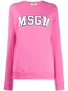 Msgm Varsity Logo Sweatshirt In Pink