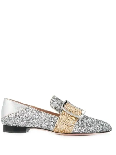 Bally Buckled Janelle Loafers In Silver