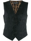 DOLCE & GABBANA FLORAL EMBROIDERED WAISTCOAT