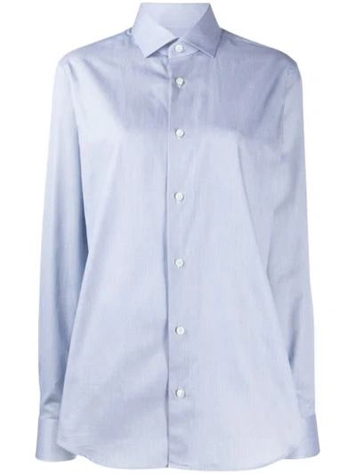 Z Zegna Pinstripe Shirt In Blue