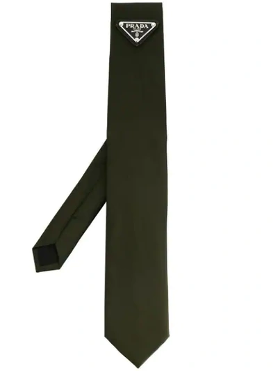 Prada Logo-appliquéd Shell Tie  In F0161 Militare