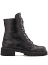Giuseppe Zanotti Anphibio Thora In Python Printed Leather In Black
