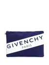 GIVENCHY GIVENCHY LOGO ZIPPED CLUTCH - 蓝色