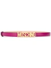 MOSCHINO MOSCHINO LOGO EMBELLISHED BELT - 粉色